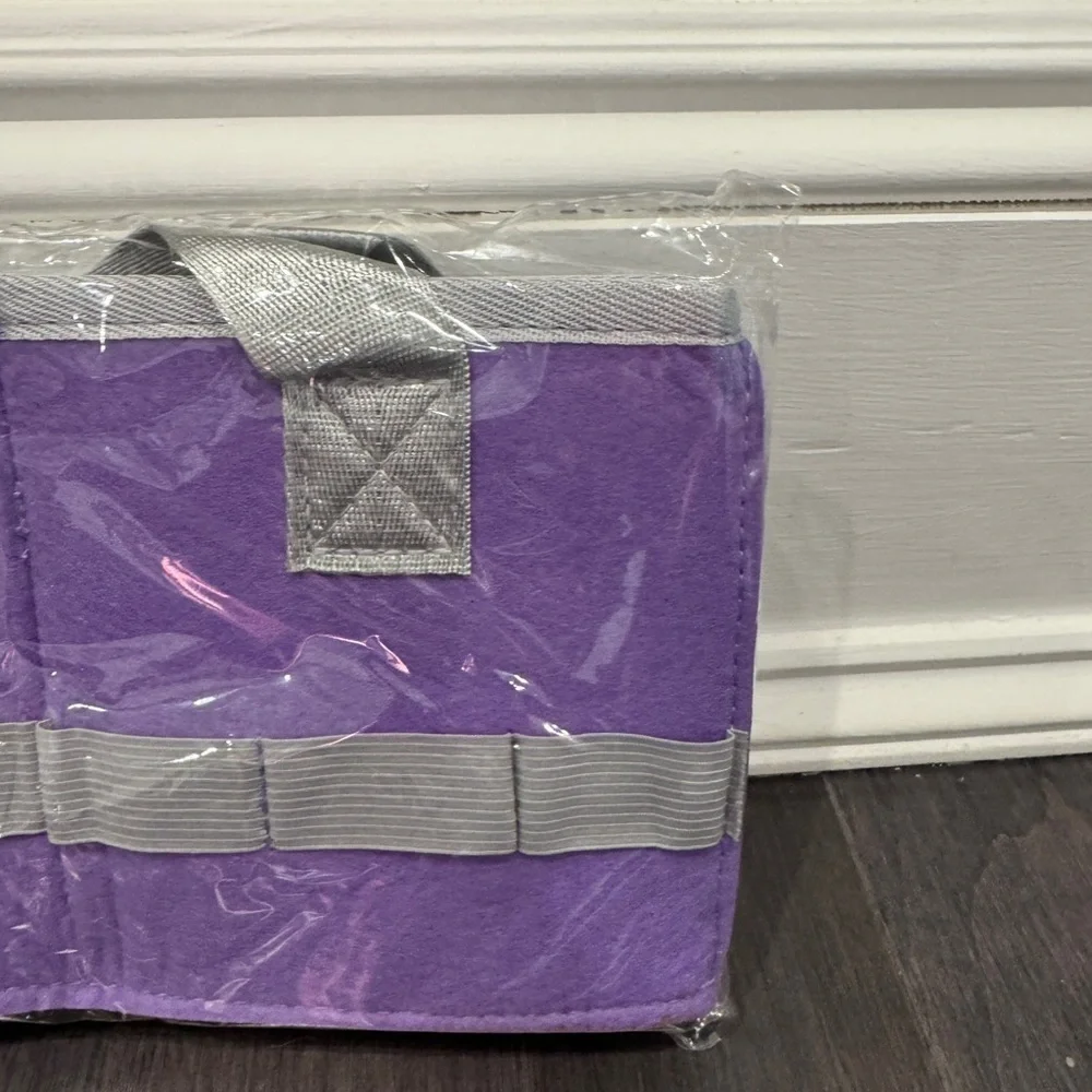 NWT Purple and Gray Tonies Box Carrying To Go Case Toddler Kids Girls